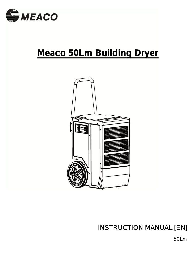 Page 1 de la notice Manuel utilisateur Meaco 50Lm