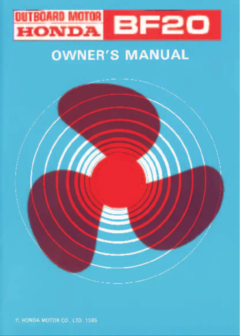 Image de la première page du manuel de l'appareil BF20 (1986)