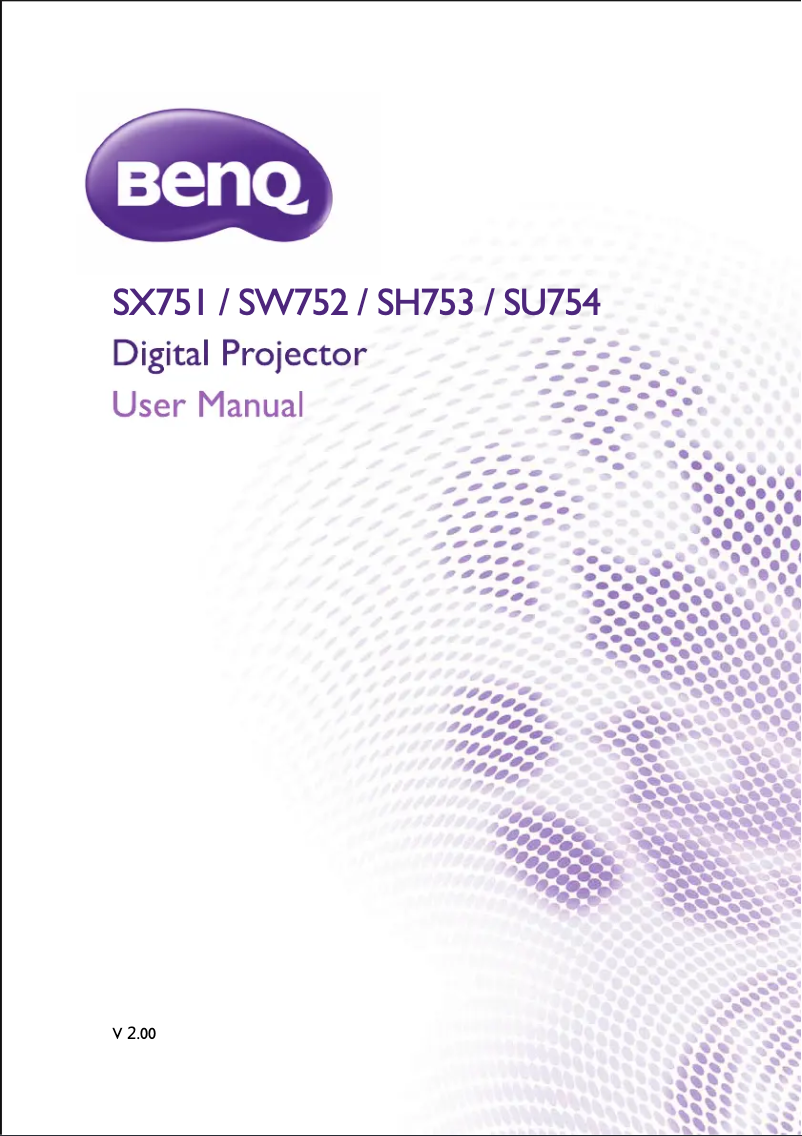 Page n°1 - Manuel utilisateur BenQ SU754