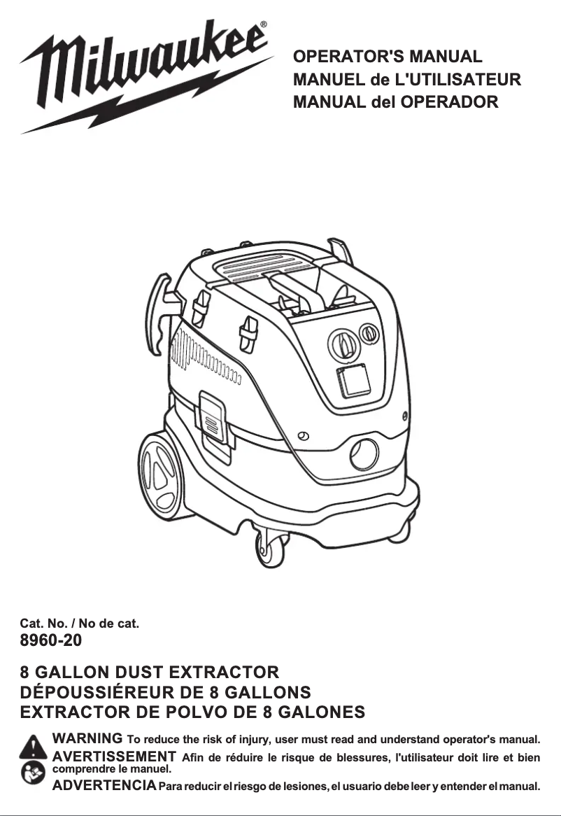 Page n°1 - Manuel utilisateur Milwaukee 8960-20