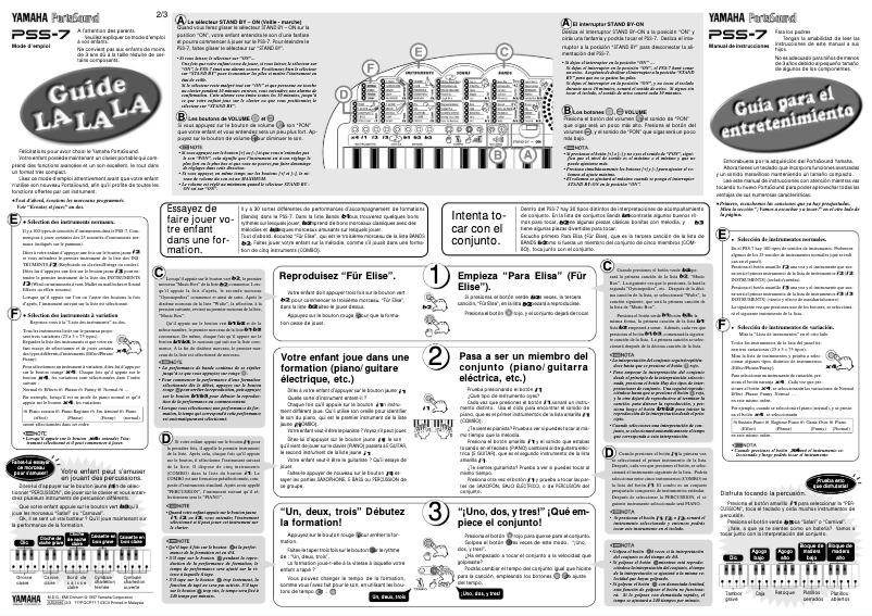 Página 1 del manual Manual de usuario Yamaha PSS-7