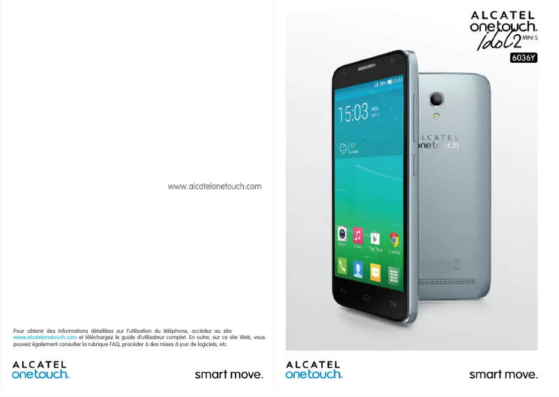 Page 1 de la notice Manuel utilisateur Alcatel OT-IDOL2 miniS SS Cloudy