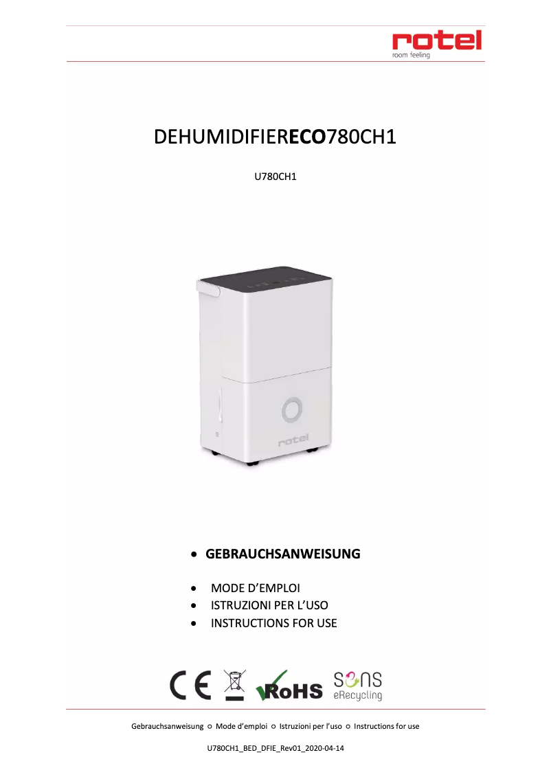 Image de la première page du manuel de l'appareil U780CH1