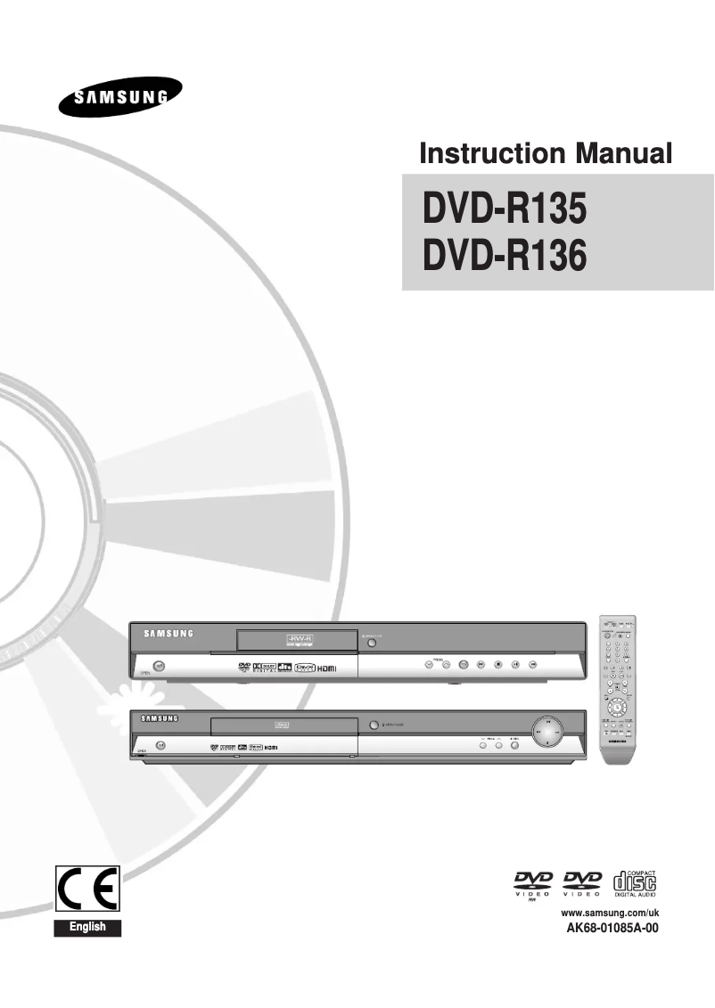 Page 1 de la notice Manuel utilisateur Samsung DVD-R136