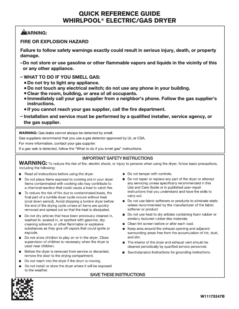 Page n°1 - Manuel utilisateur Whirlpool WGD8120HW