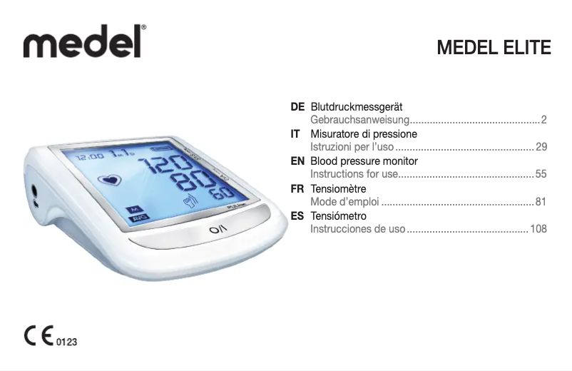 Image de la première page du manuel de l'appareil Elite