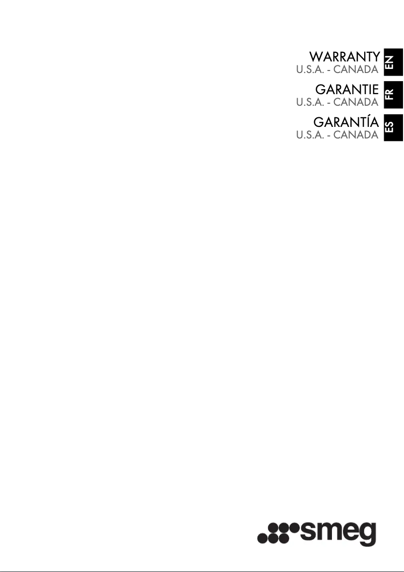 Page n°1 - Informations de garantie Smeg PU75ES