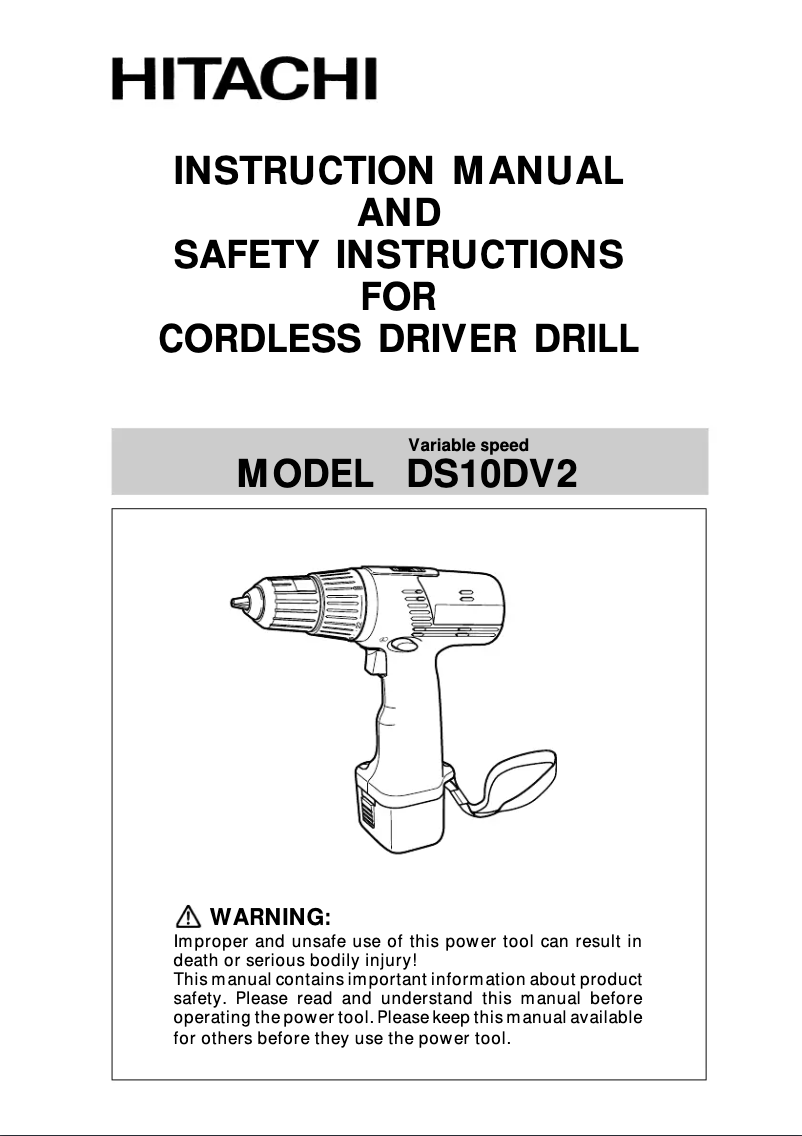 Page 1 de la notice Manuel utilisateur Hitachi DS 10DV2