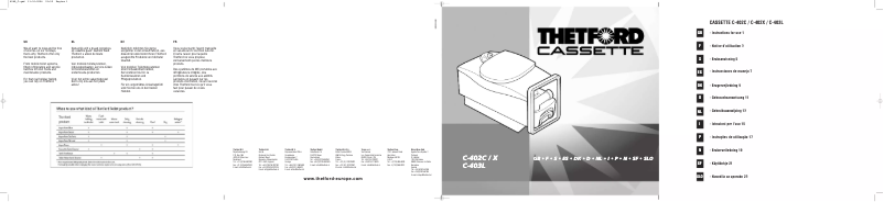 Page n°1 - Manuel utilisateur Thetford Cassette C-403L