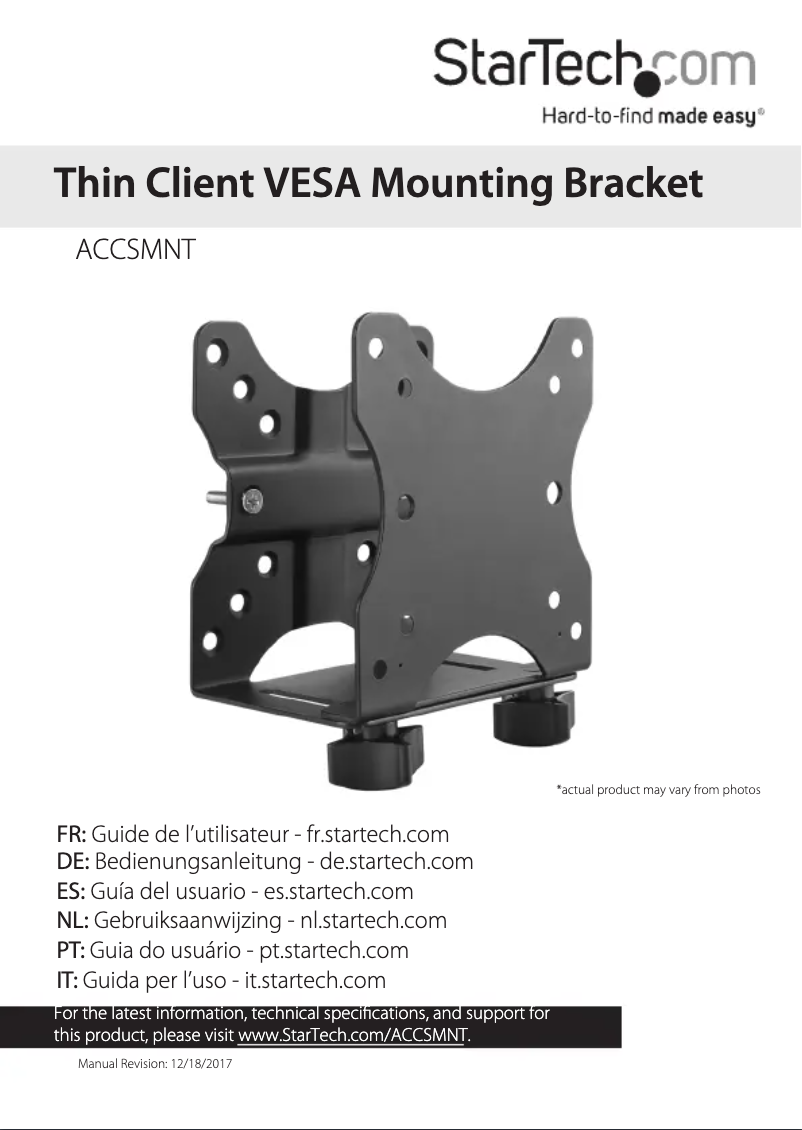 Page 1 de la notice Manuel utilisateur StarTech.com ACCSMNT