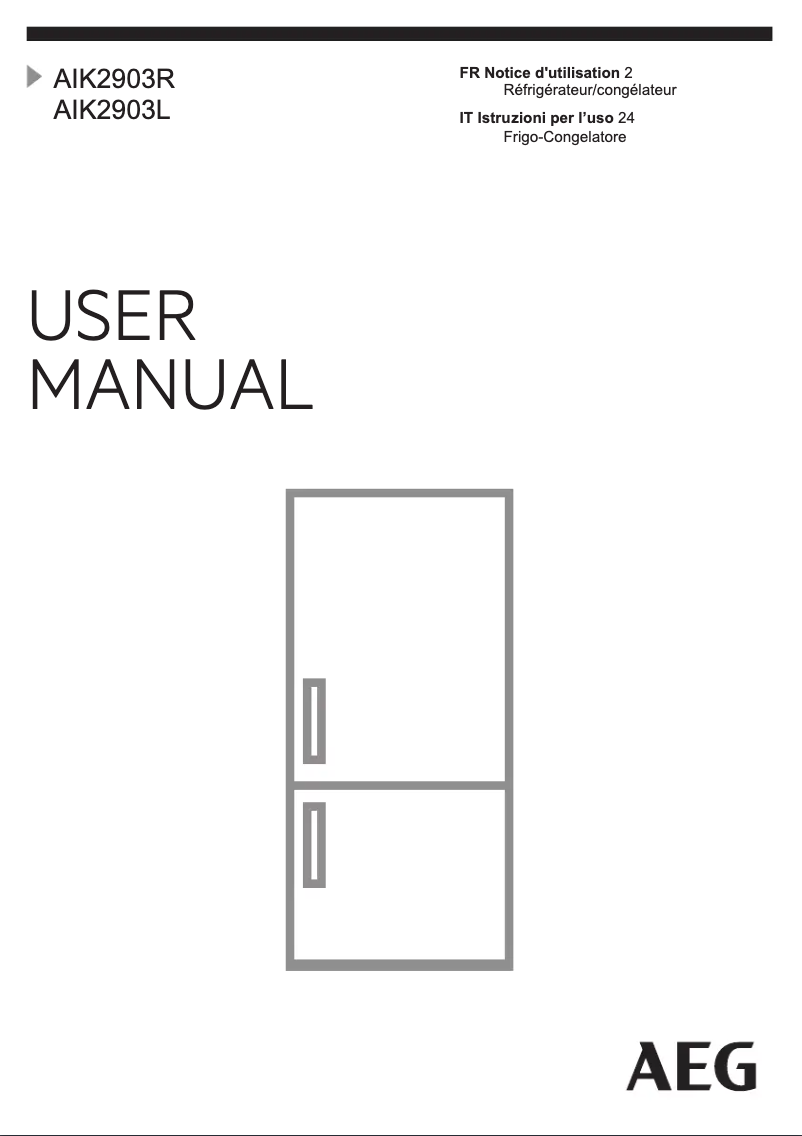 Page 1 de la notice Manuel utilisateur AEG AIK2903L