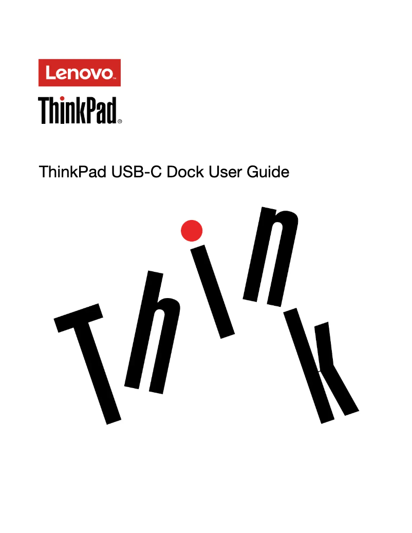 Image de la première page du manuel de l'appareil ThinkPad USB-C Dock