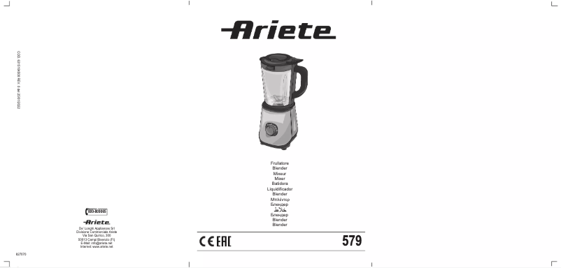 Page 1 de la notice Manuel utilisateur Ariete 579