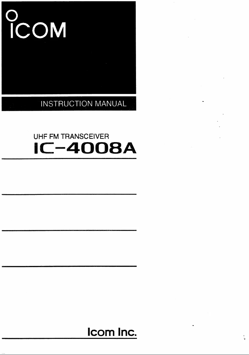 Page n°1 - Manuel utilisateur ICOM IC-4008A