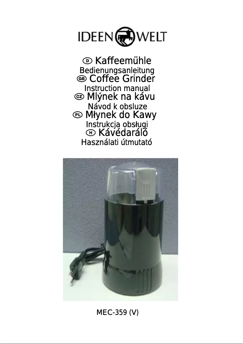 Page 1 de la notice Manuel utilisateur IdeenWelt MEC-359