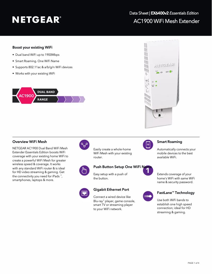 Imagen de la primera página del manual del dispositivo EX6400v2