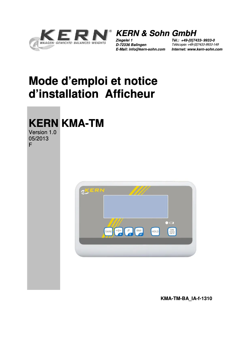 Image de la première page du manuel de l'appareil MWA 300K-1PNM