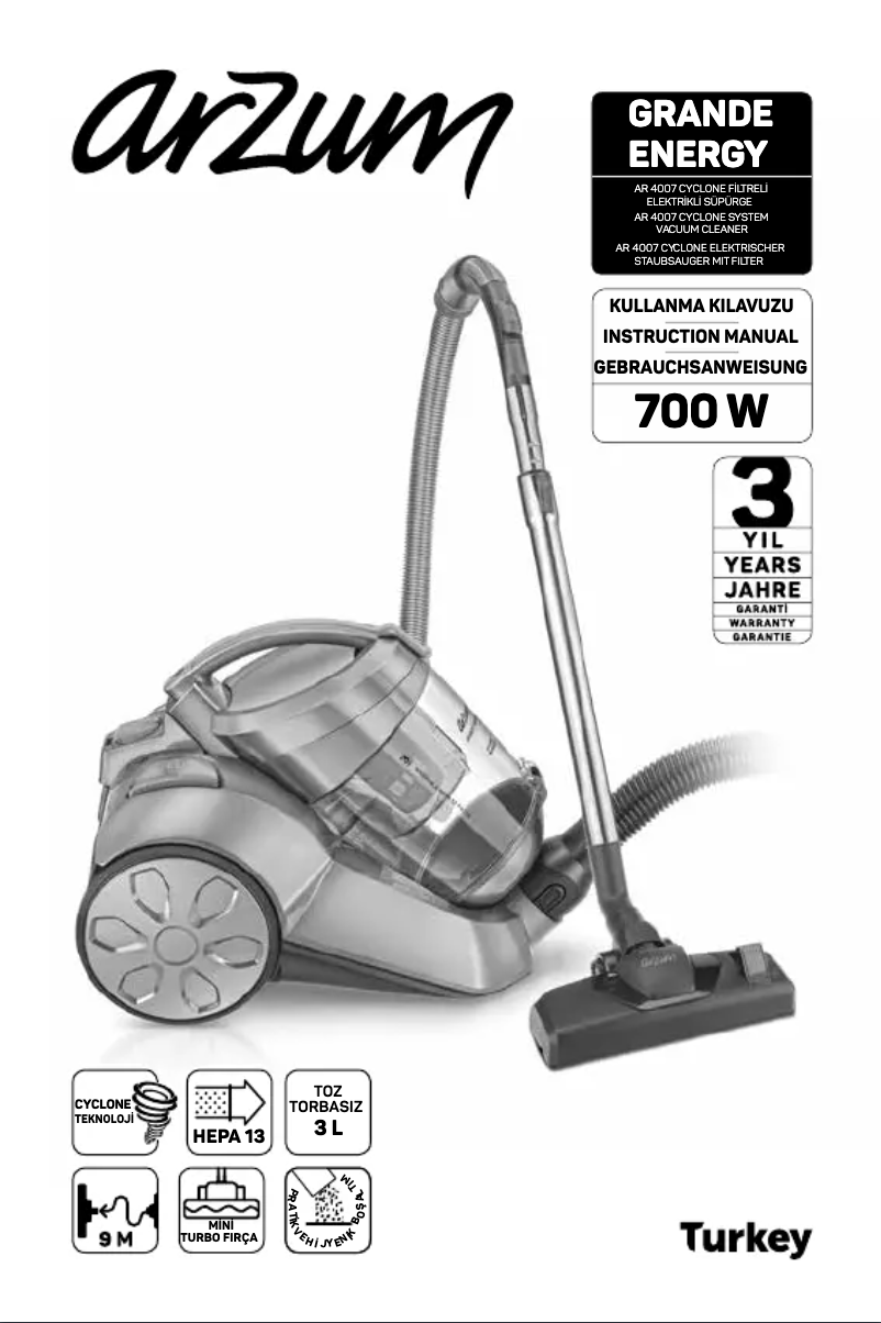 Page n°1 - Manuel utilisateur Arzum AR4007
