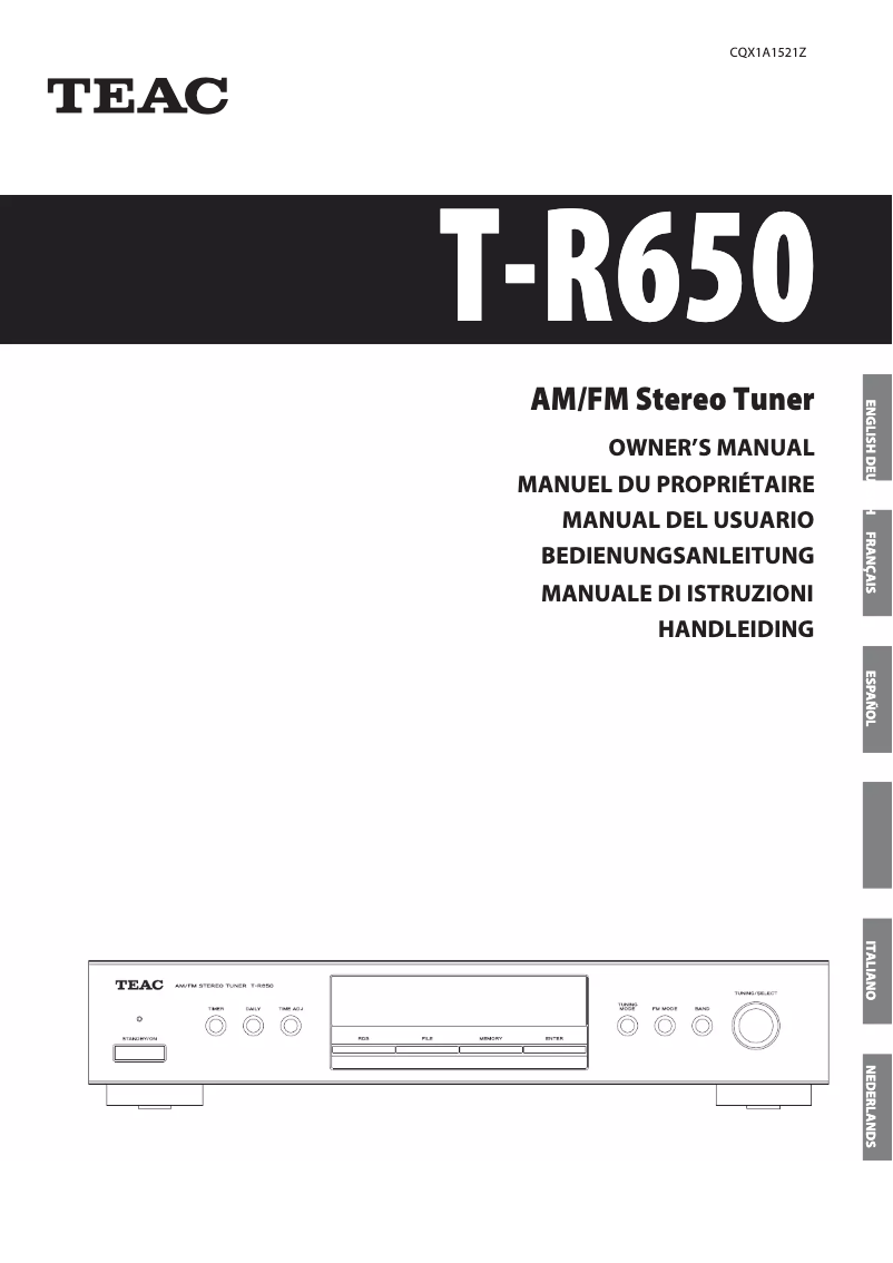 Page n°1 - Manuel utilisateur Teac Lago