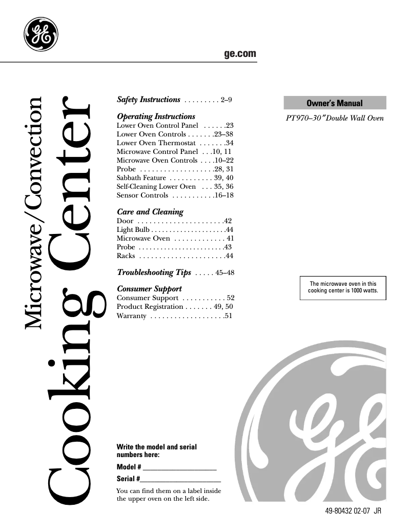 Image de la première page du manuel de l'appareil PT970SMSS