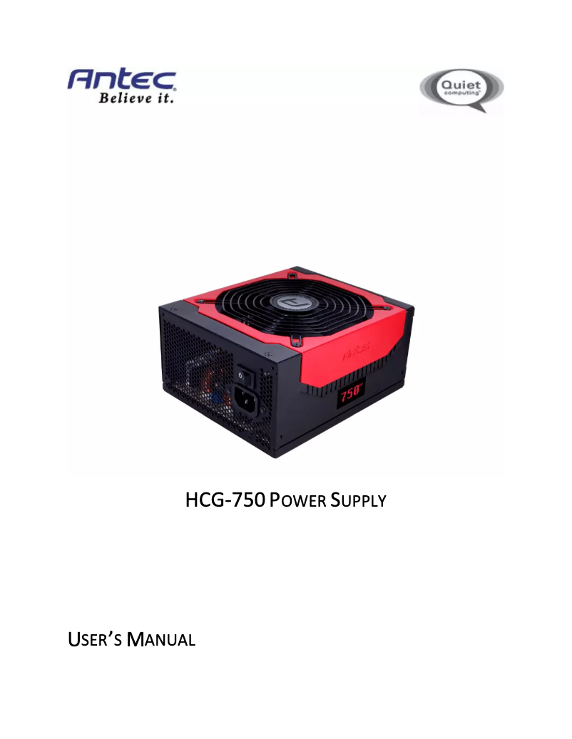 Página 1 del manual Manual de usuario Antec HCG-750