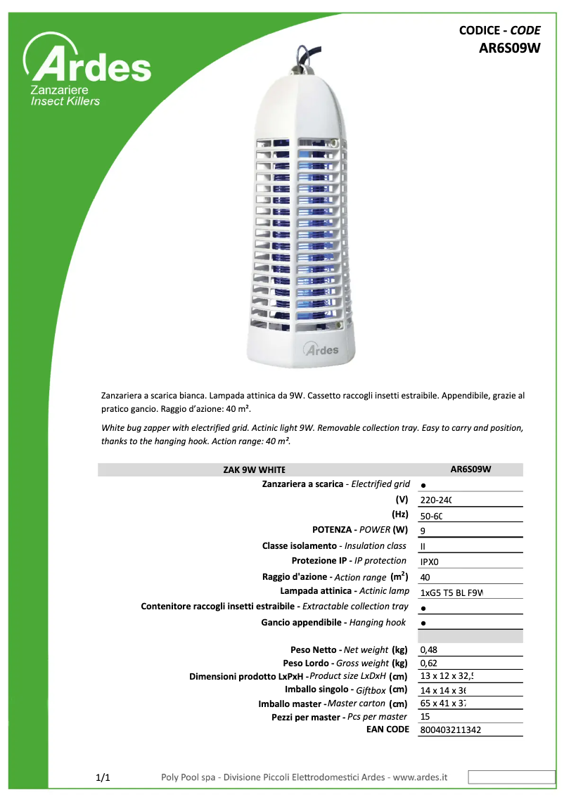 Image de la première page du manuel de l'appareil AR6S09W