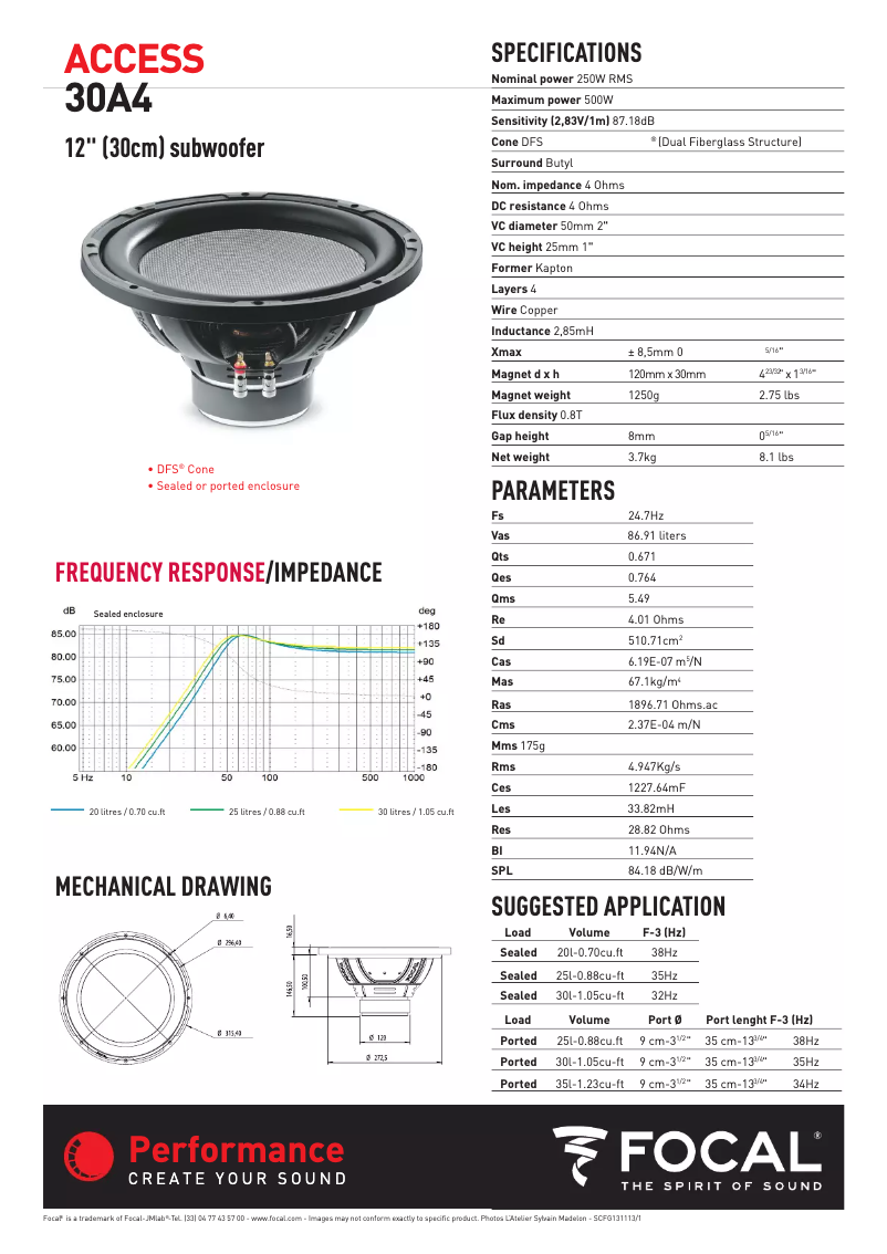 Page 1 de la notice Manuel utilisateur Focal Access 30A4