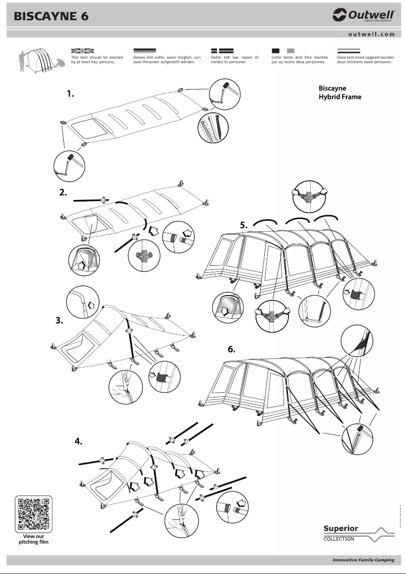 Page 1 de la notice Manuel utilisateur Outwell Superior Biscayne 6