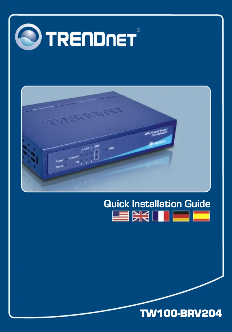 Page 1 de la notice Manuel utilisateur TRENDnet TW100-BRV204