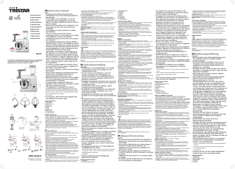 Page 1 de la notice Manuel utilisateur TriStar MX-4185