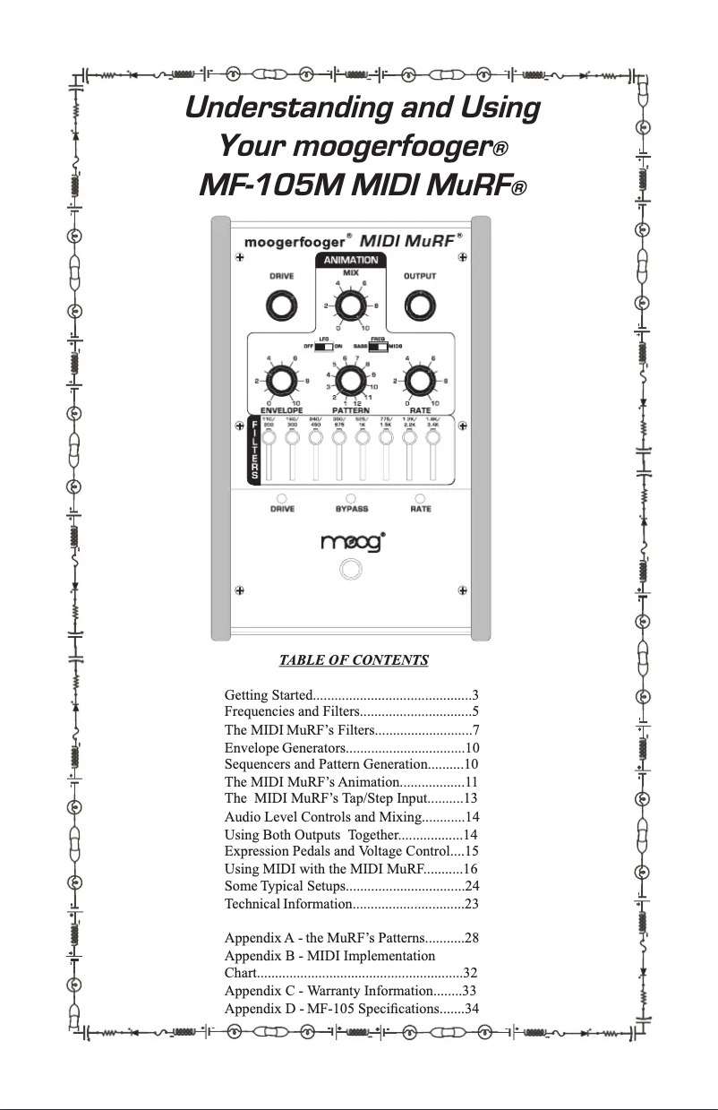 Page 1 de la notice Manuel utilisateur Moog MIDI MuRF MF-105M