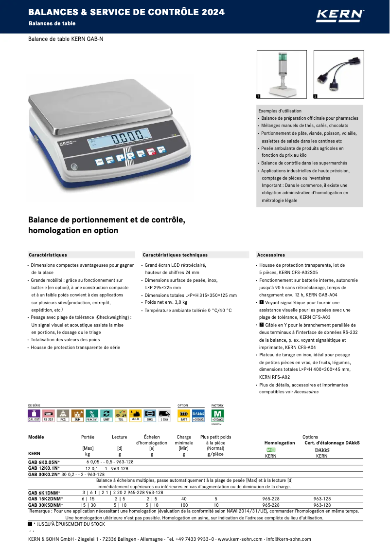 Page 1 de la notice Brochure Kern GAB 6K0.05N