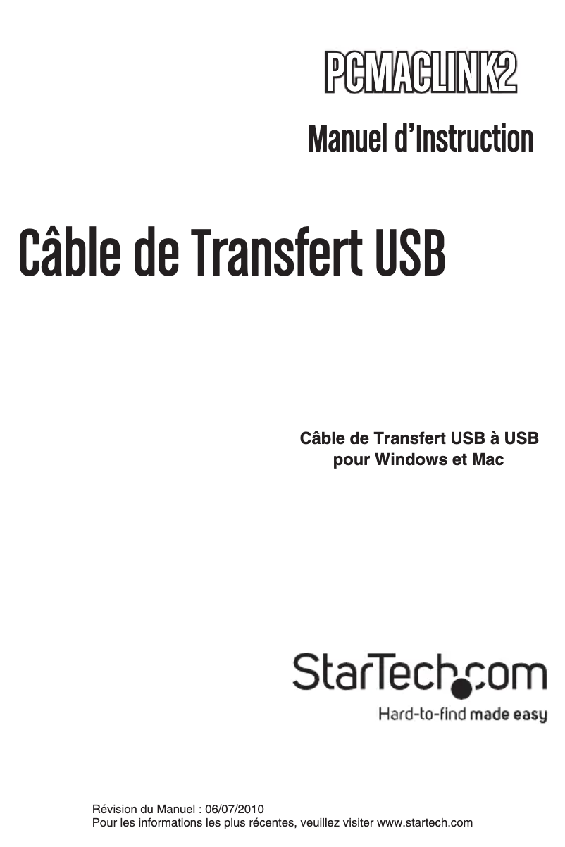 Image de la première page du manuel de l'appareil PCMACLINK2