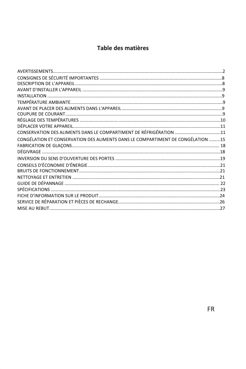 Page 1 de la notice Manuel utilisateur Thomson CTH3170IX