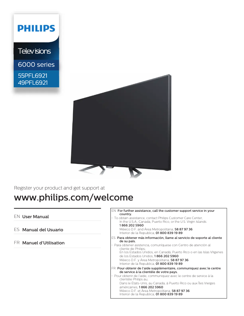 Page 1 de la notice Manuel utilisateur Philips 49PFL6921