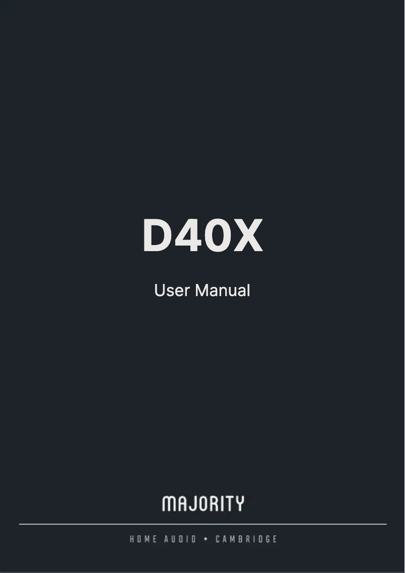 Page n°1 - Manuel utilisateur Majority D40X