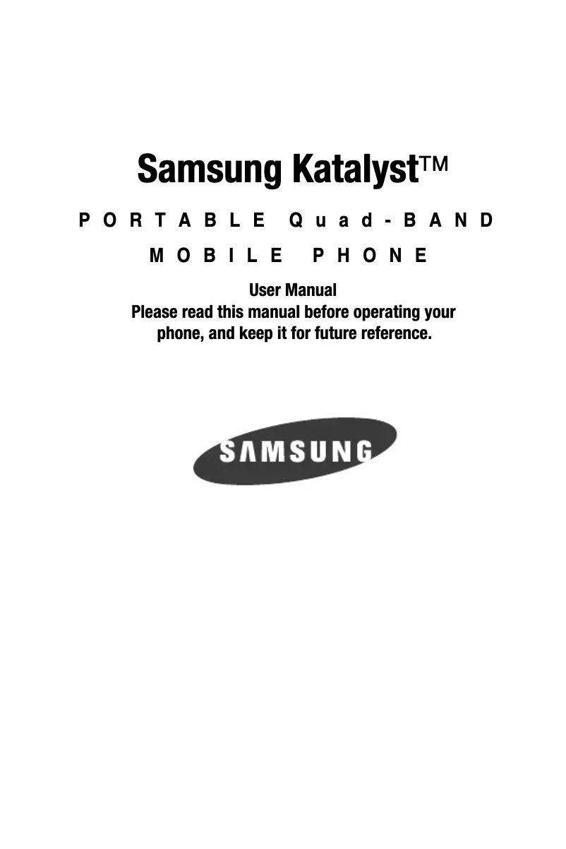 Image de la première page du manuel de l'appareil Katalist