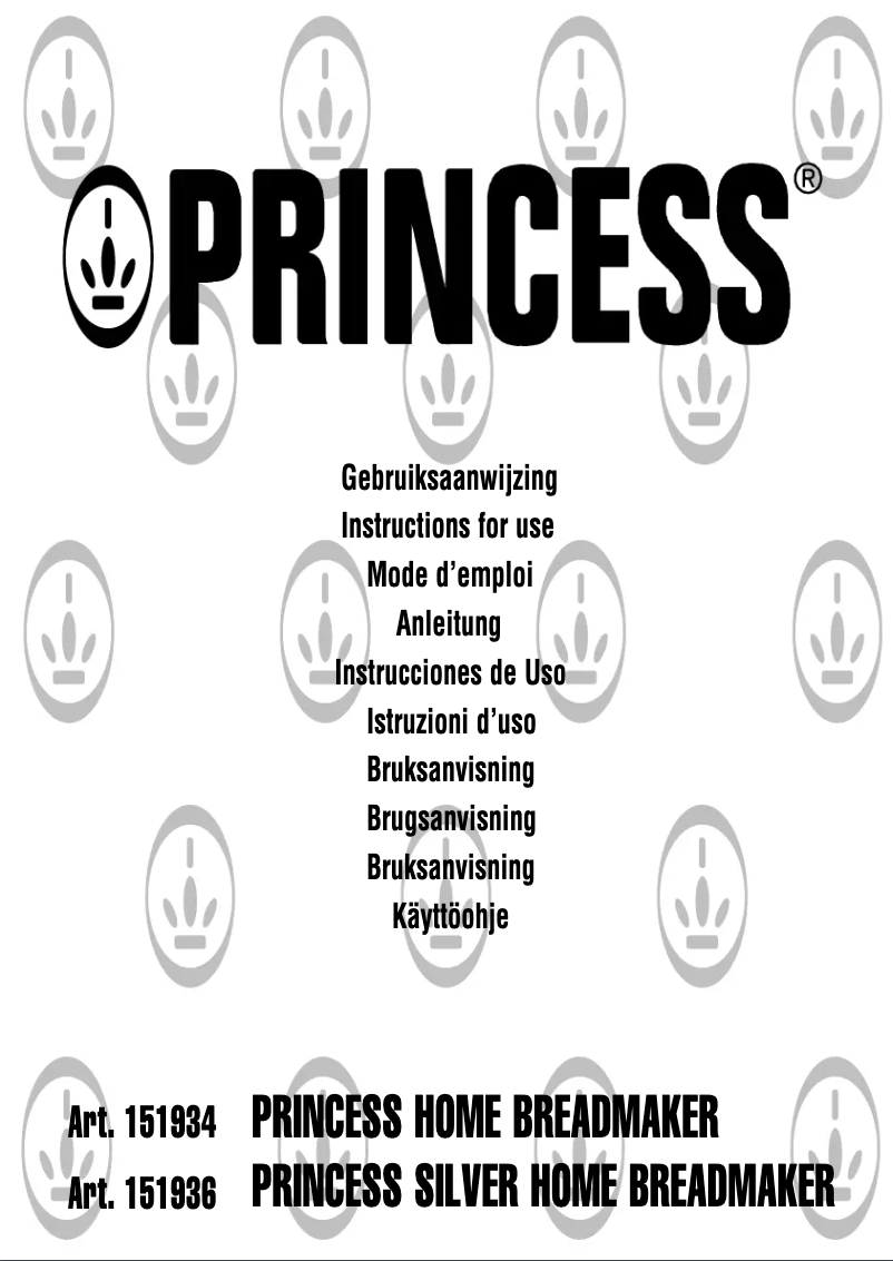 Page n°1 - Manuel utilisateur Princess 151936 Home