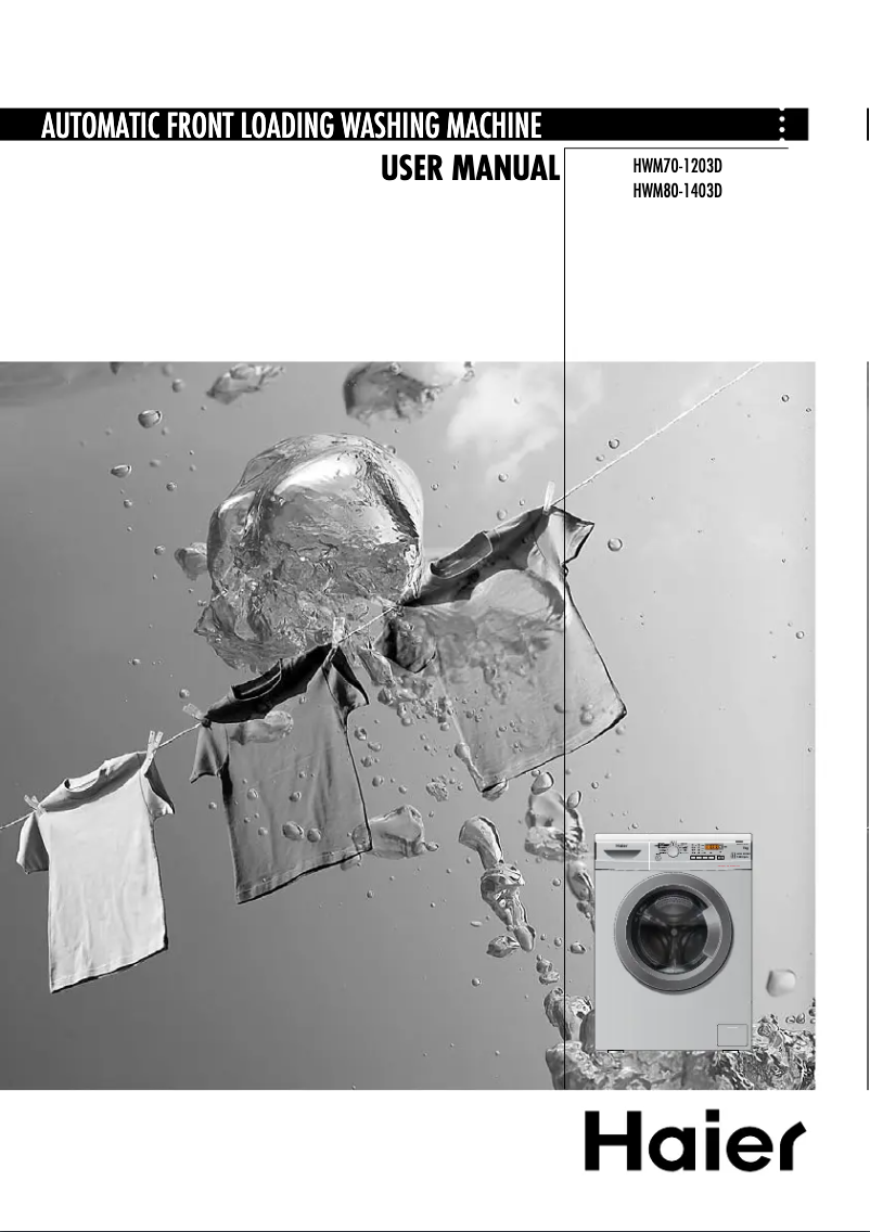 Page 1 de la notice Manuel utilisateur Haier HWM80-1403D