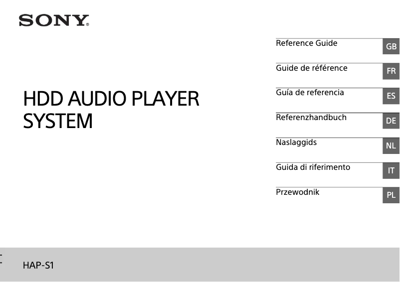 Page 1 de la notice Manuel utilisateur Sony HAP-S1
