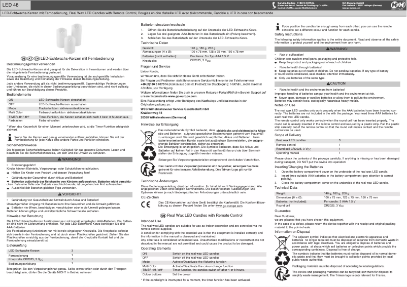 Image de la première page du manuel de l'appareil LED 48