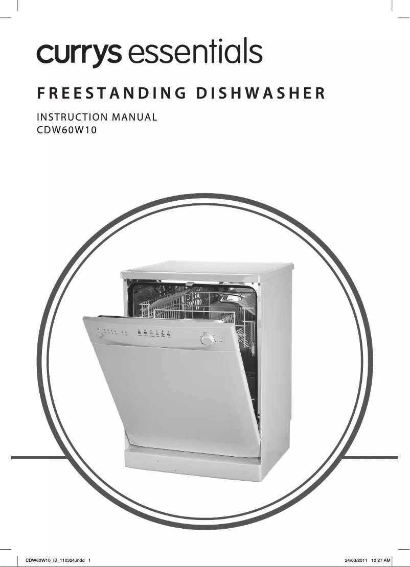 Page 1 de la notice Manuel utilisateur Currys Essentials CDW60W10