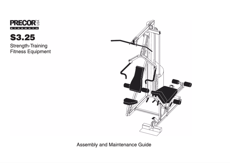 Page n°1 - Manuel utilisateur Precor S3.25