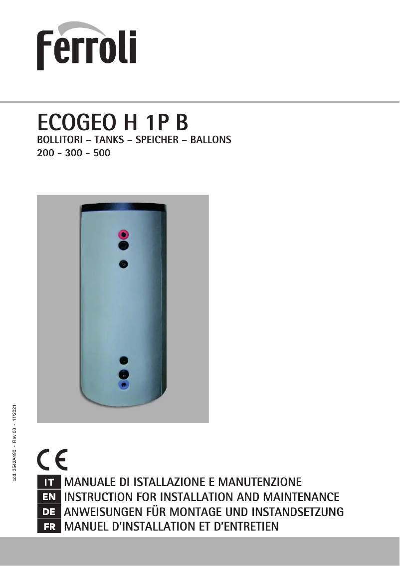 Image de la première page du manuel de l'appareil Ecogeo H-1 P