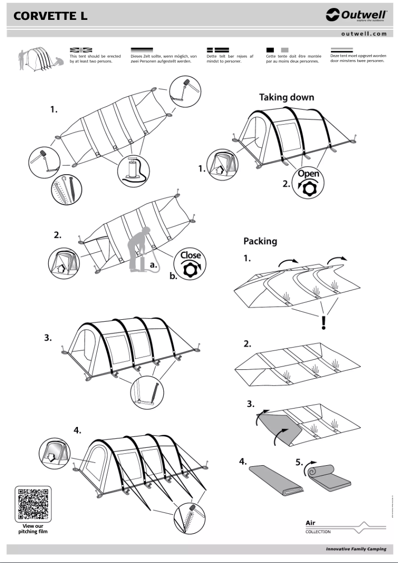 Page 1 de la notice Manuel utilisateur Outwell Corvette L