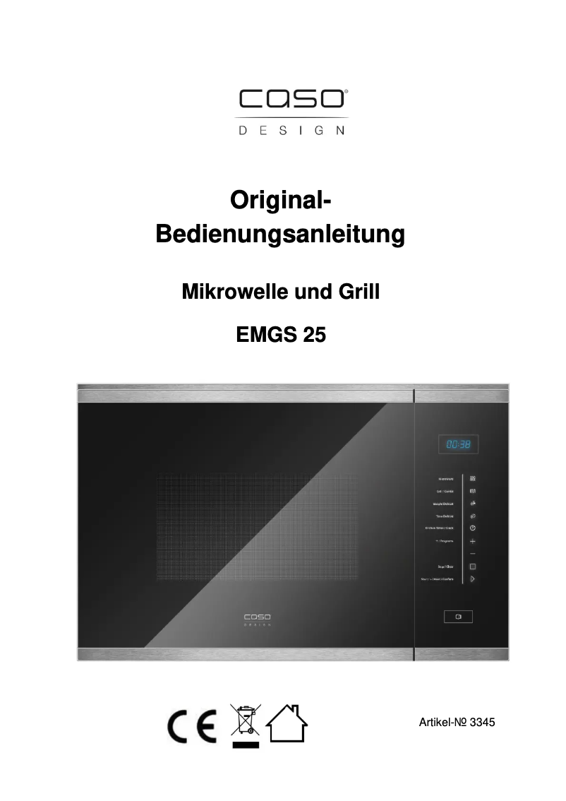 Page 1 de la notice Manuel utilisateur Caso EMGS 25 Premium