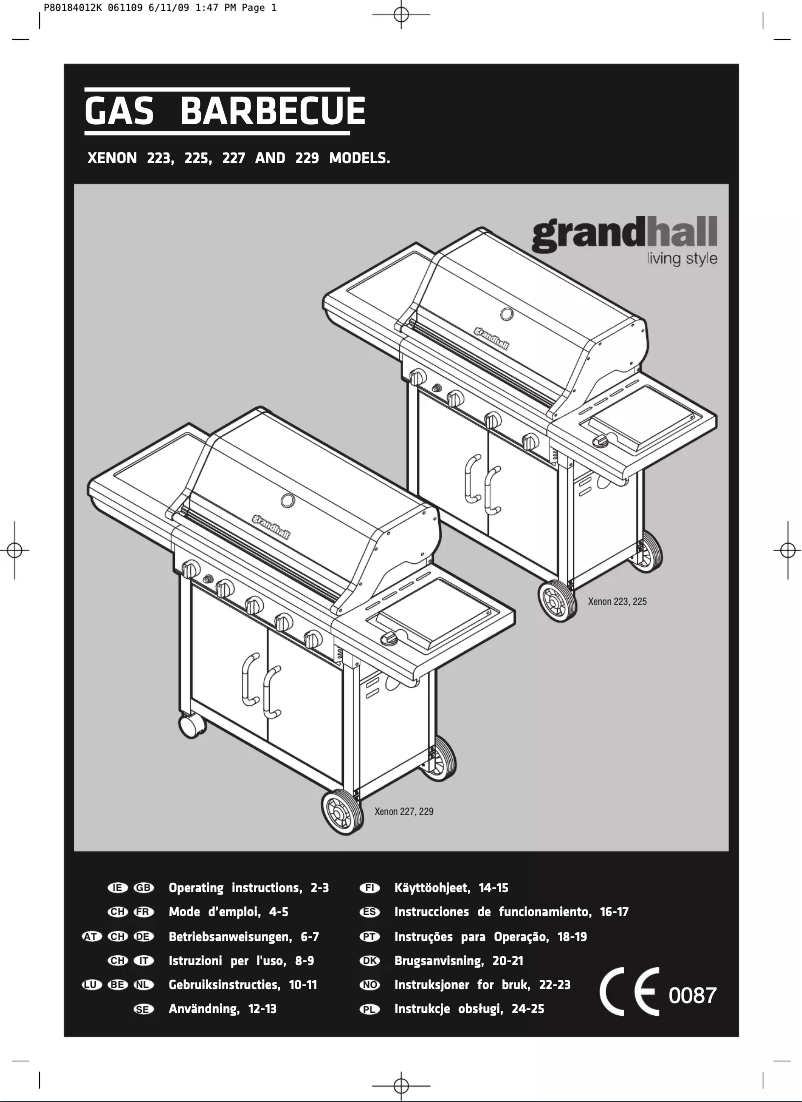Page 1 of the manual User Manual Grandhall Xenon 225