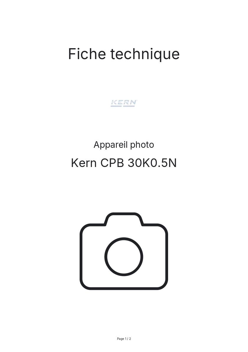 Image de la première page du manuel de l'appareil CPB 30K0.5N