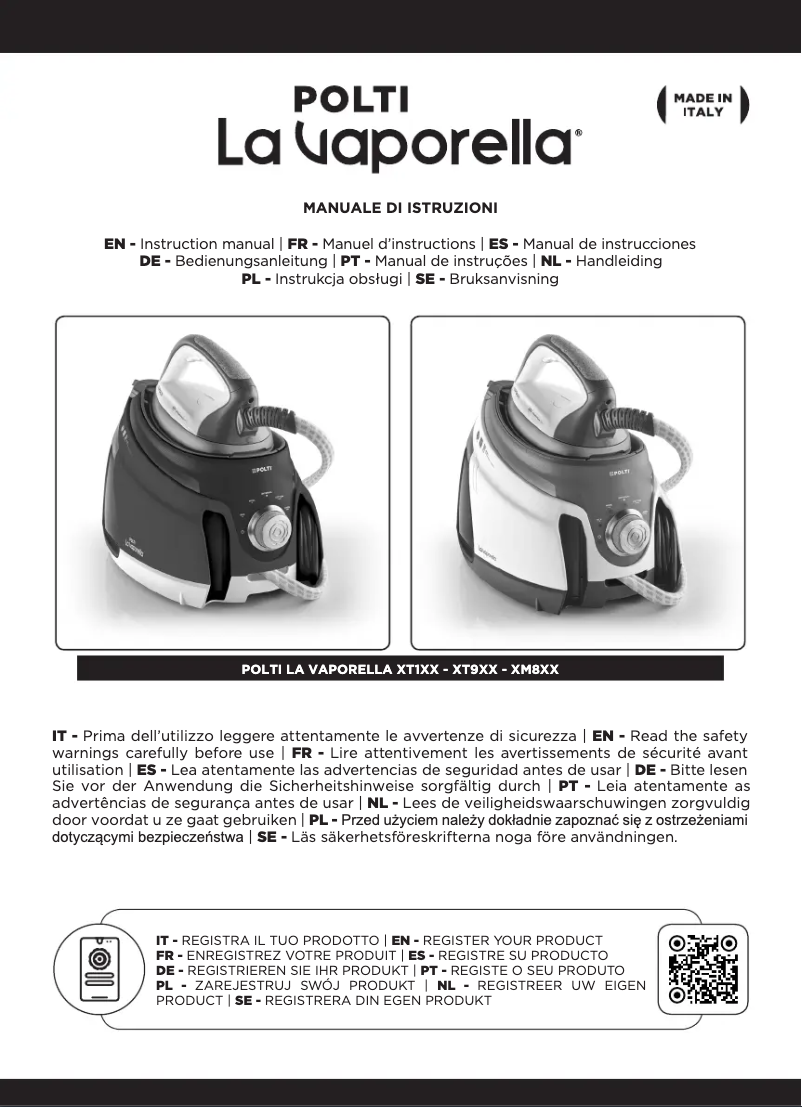 Image de la première page du manuel de l'appareil La Vaporella XM84C