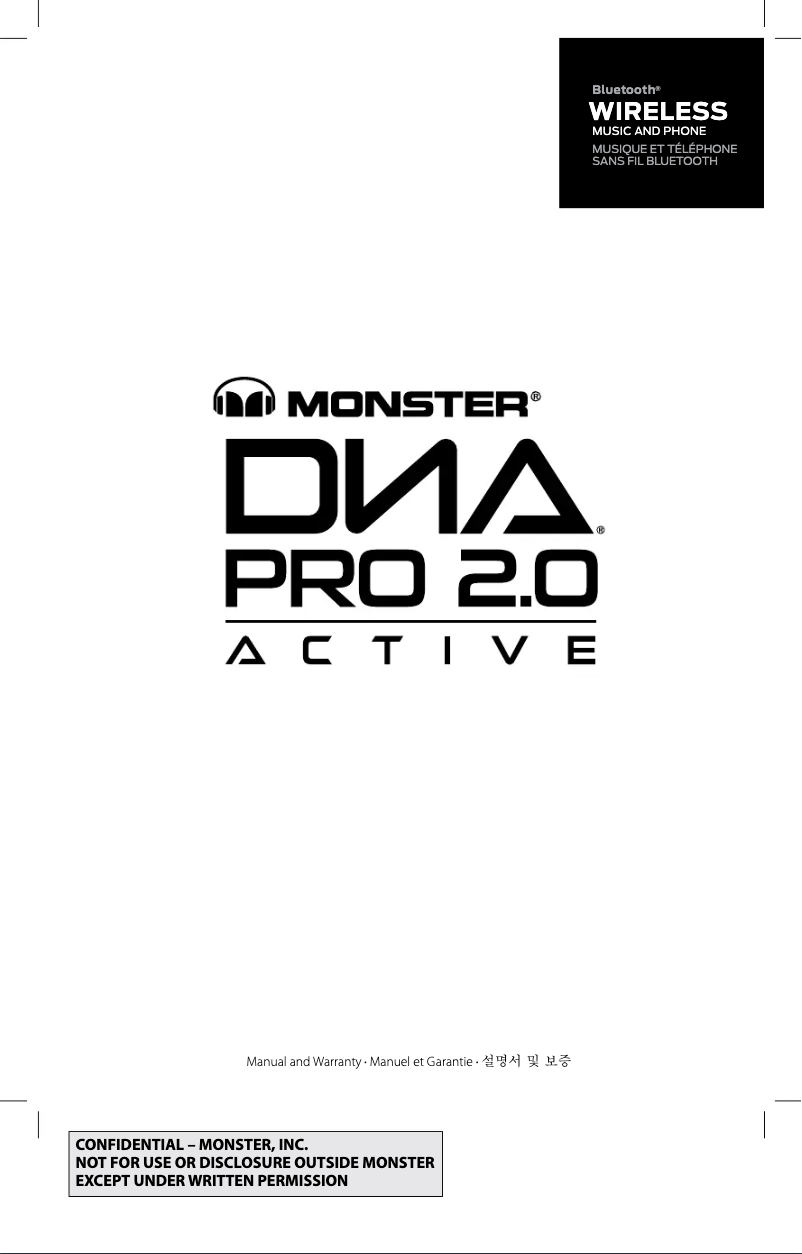 Page n°1 - Manuel utilisateur Monster DNA Pro 2.0